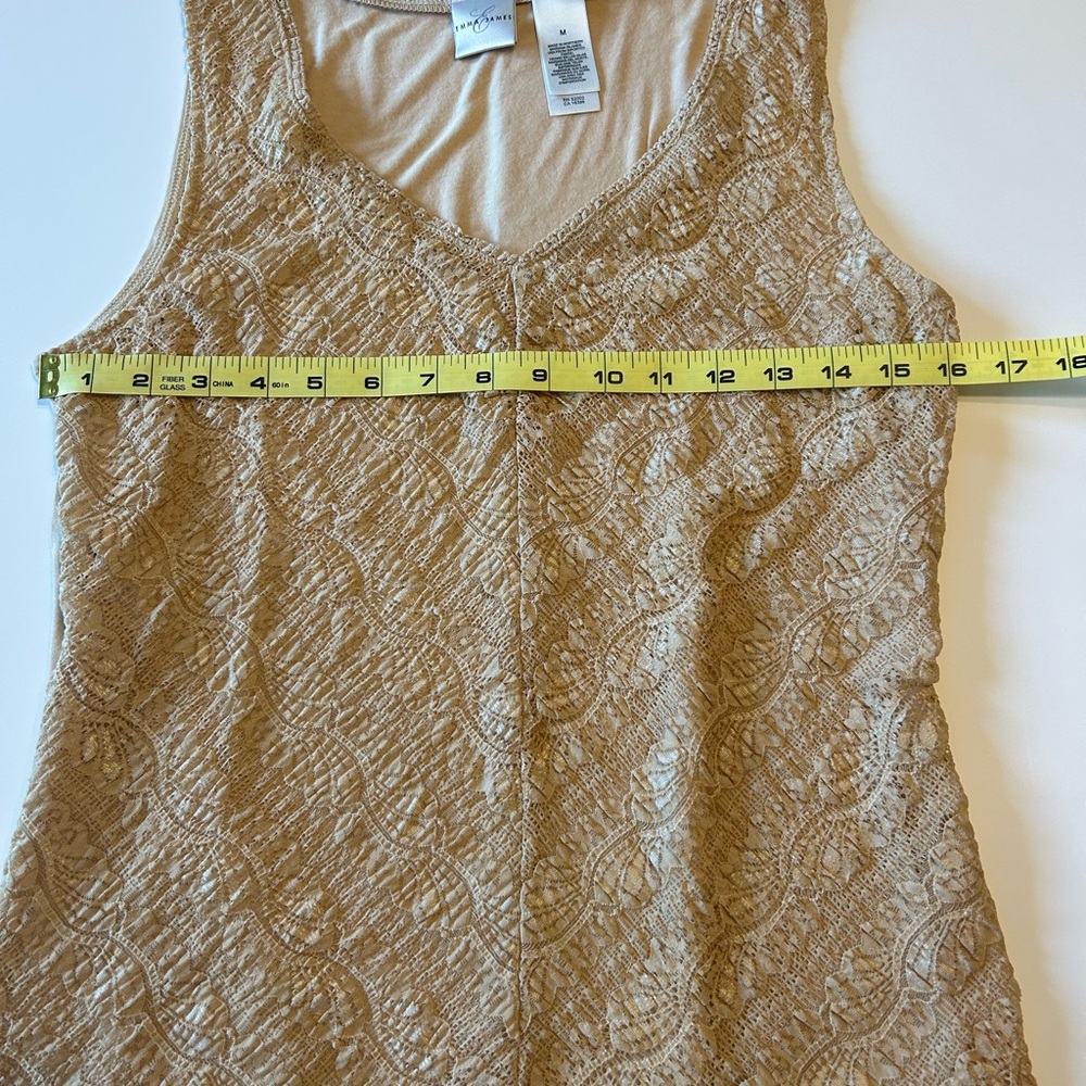 Emma James Beige Lace Tank Top - Picture 4 of 6